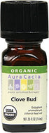 Aura Cacia 100% Pure Clove Bud Essential Oil, Certified Organic, GC/MS Tested for Purity, 7.4 ml