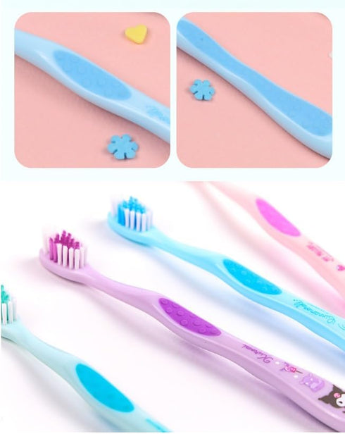 Individually Packaged Cute Toothbrush Set, Compact Head (Sky Blue, 3 Count)