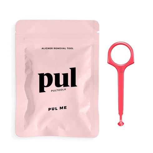 PUL Clear Aligner Removal Tool for Invisalign & Removable Braces, Hygienic and Durable, by The Pultool (Pink + Blue)