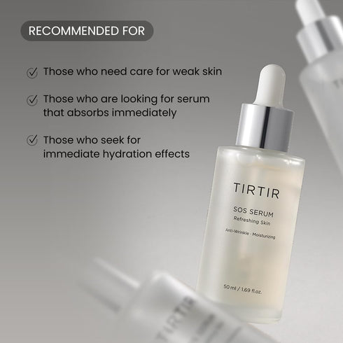 SOS Serum by TIRTIR - Radiant Glow Boosting Face Serum for Plumping, Anti Aging, and Hydrating Skin