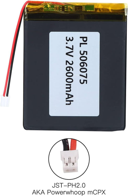 YTKavq 3.7v 2600mAh 506075 2.0mm Polymer Lithium Ion Battery Lipo Rechargeable Battery with PH Connector