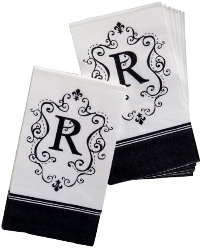 Guest Towel Size Paper Napkin,Monogram "R"