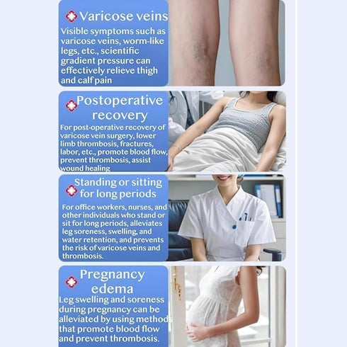 SULEAD Plus Size Compression Socks, Graduated Compression, Varicose Veins Elastic Support, Post-Surgery Recovery Aid