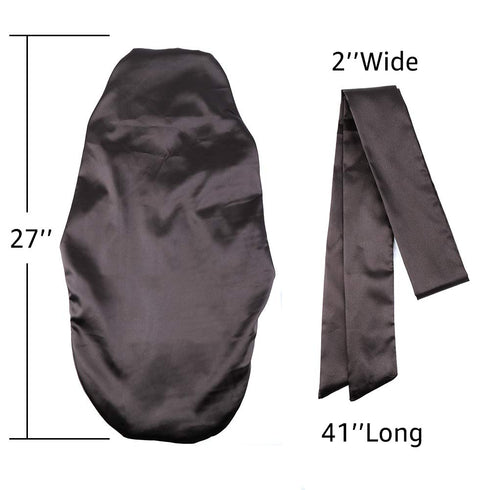 XL Satin Hair Bonnet for Women - Double-Layer Elastic Night Sleeping Cap for Braids/Curly/Long Hair