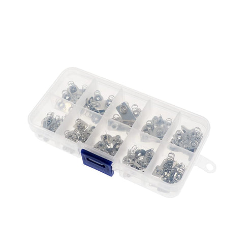 jiuxinyun 80PCS 10 Types AAA Replacement Metal Batteries Spring Contact Plate Silver for Batteries