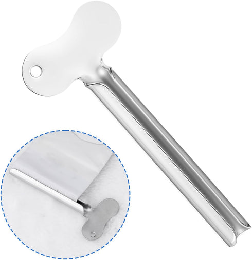 Mabor 4Pcs Toothpaste Tube Squeezer Tool, Manual Stainless Steel Metal Toothpaste Key Squeezer Roller Tube Wringer