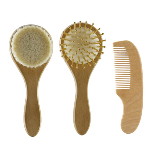 BESPORTBLE Newborn Hair Care Brush Set Wooden Comb and Massager for Toddler