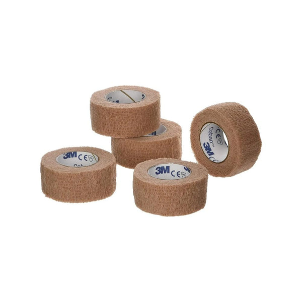 Coban 3M Self-Adherent Wrap, Tan, 1"x 5 Yards Size, Pack of 5