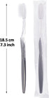 Packaged, (50 Pack) FKYzixeh Grey Handle Toothbrush Bulk, Disposable Toothbrushes Individually Toothbrush for Travel