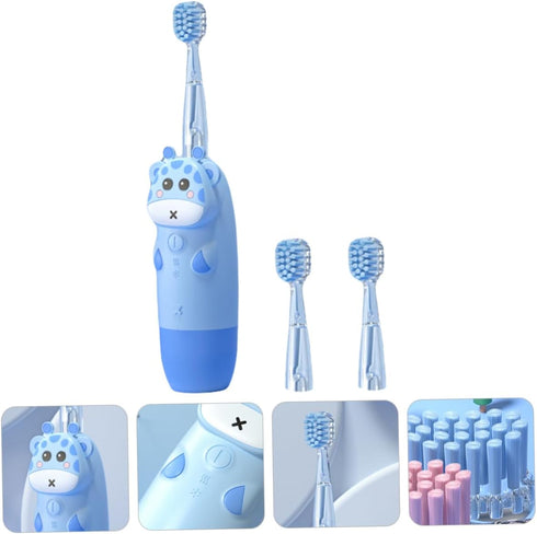 Set 4pcs ORFOFE Children's Electric Toothbrush Sonic Toothbrush for Boys and Girls Colorful Deer Design Battery Not