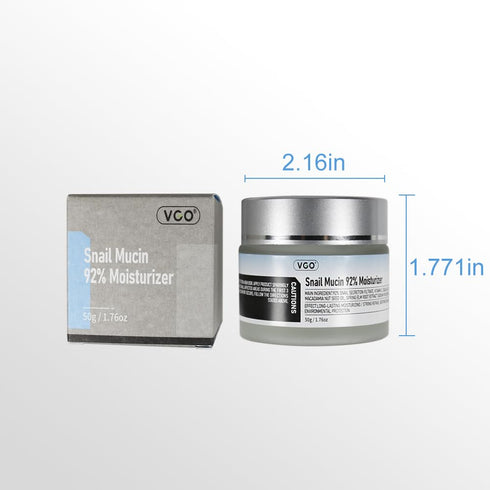 VGO Snail Mucin 92% Moisturizer - Daily Hydrating Repair Face Gel Cream for Dry & Sensitive Skin, 50g / 1.76oz