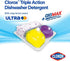Clorox Triple Action Ultra Dishwasher Detergent Pacs, 60 Count, Lemon Scent