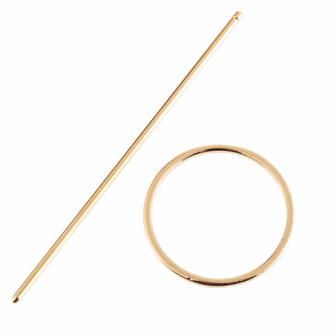 Round-Shaped Hair Pins for Women, 1Pcs Gold Metal Geometric Hairpin for Chignon Hairstyles