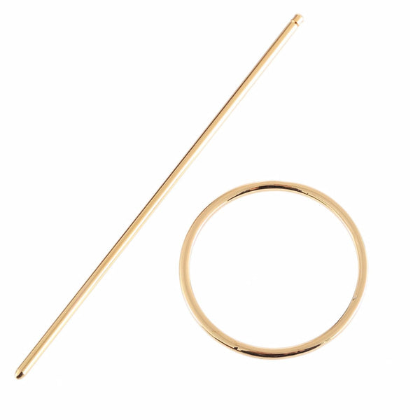 Round-Shaped Hair Pins for Women, 1Pcs Gold Metal Geometric Hairpin for Chignon Hairstyles