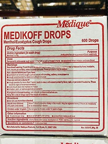 Medique Products 50601 Medikoff Cough Drops, 600 Drops