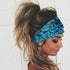 Olbye Wide Boho Headbands, Butterfly Stretch Button Hair Bands for Yoga, Running, Athletic Turban, 4Pcs
