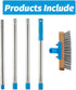 Stainless Steel Deck Scrub Brush, 60" Heavy Duty Floor Scrubber with Pole for Concrete, Patio, Garden Cleaning