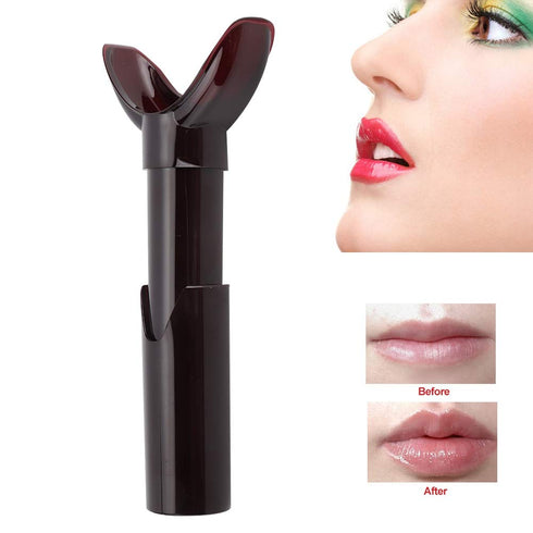 Portable Lip Plumper Device, Lip Vacuum Suction Tool for Manual Enhancement, Dark Red Beauty Accessory