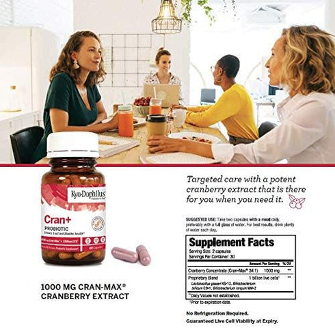 Kyo-Dophilus Cran+ Probiotic - Urinary Tract and Bladder Health*, 60 Capsules