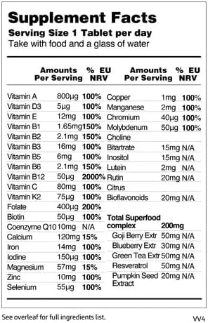 MultiVit Vegan Multivitamins - 26 Vitamin & Mineral Supplements for Metabolic & Immune Support (3 Pack)