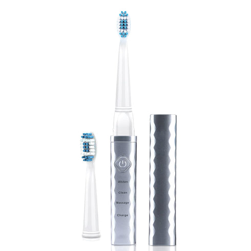Pop Sonic USB Charge Anywhere Toothbrush (Silver) | Rechargeable with Up to 40,000 Strokes/Minute - DuPont Nylon