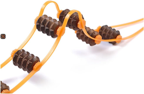 Wetandspicy 18.89 Inches Manual Roller Massager with Wooden Handles, Back and Neck Massage Tool, Full Body Muscle