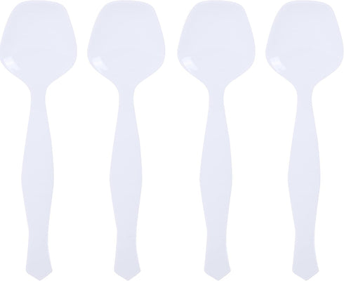 Plasticpro Disposable Plastic Serving Spoons, Durable Heavy Duty Premium Utensils, Pack of 12
