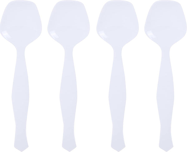 Plasticpro Disposable Plastic Serving Spoons, Durable Heavy Duty Premium Utensils, Pack of 12