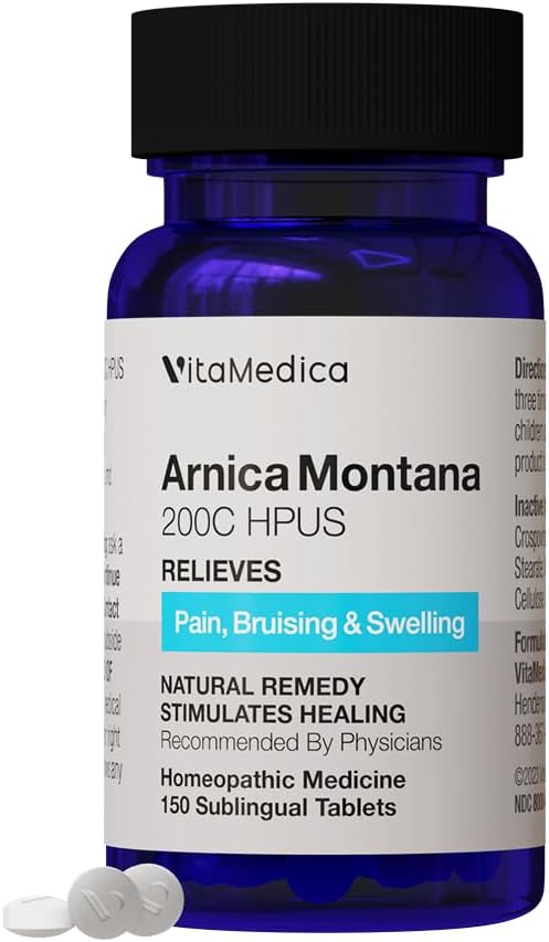 VitaMedica Arnica Montana 200C Rapid Dissolve Tablets - Natural Pain, Bruising, Swelling Support for Injury Recovery