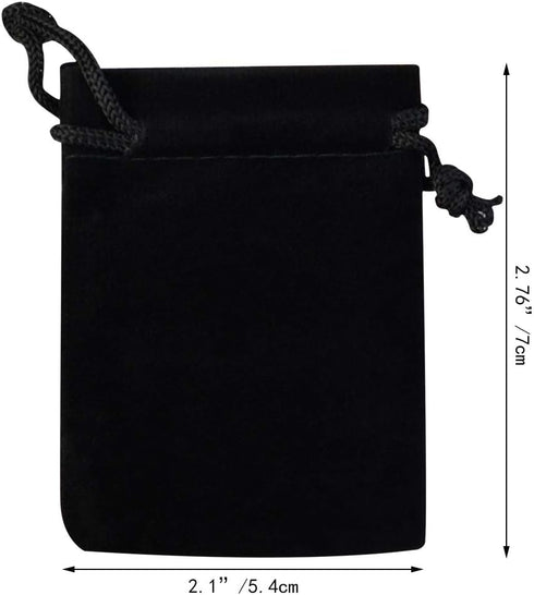 Nydotd 100pcs 2 X 2.8 inch Black Velvet Cloth Jewelry Pouches, Velvet Drawstring Bags for Wedding Favors, Gifts.