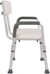 XIAOSENLIN 450lbs 6 White Shower Chair Shower Stool Bath Seat Chair Bathroom Chair with Back and Arms, Levels Height