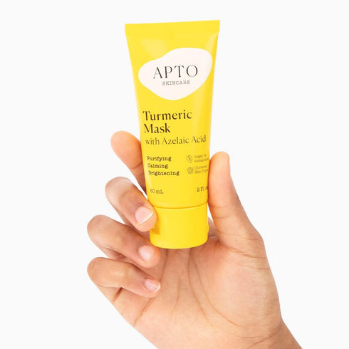 Turmeric Skincare Mask 2 oz - Brightening & Exfoliating Cream Face Mask with Azelaic Acid