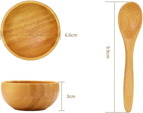 Mask Bowl - Cute Small Eco Bamboo Mask Mixing Tool Set for Ladies DIY Cosmetic