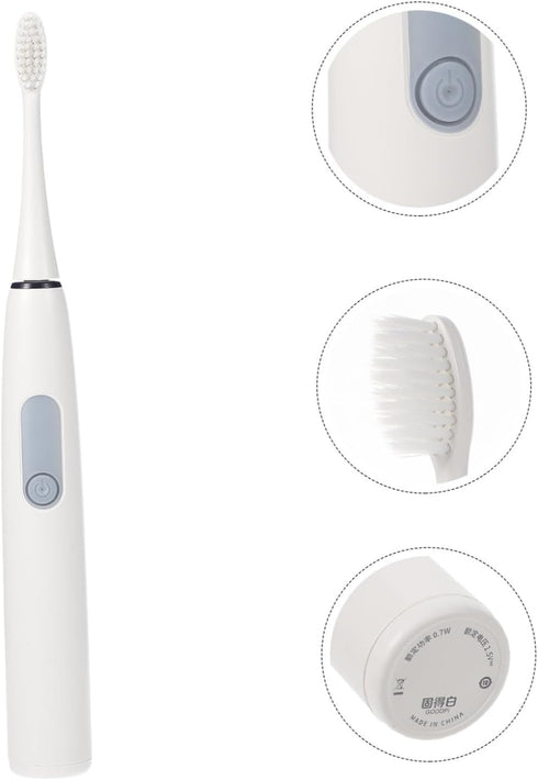 NOLITOY Electric Toothbrush with Replaceable Soft Bristle Heads Ergonomic Adult Oral Care Brush for Stain Removal