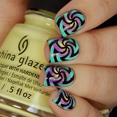 Nail Art Stamping Plate Bundle Set, 20 pcs Manicure Decoration Templates, Water-marbling, Floral, Galaxy