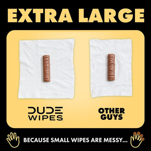 DUDE Wipes - 6 Pack Flushable Wipes, 288 Extra-Large Adult Wet Wipes with Shea Butter, Vitamin-E & Aloe
