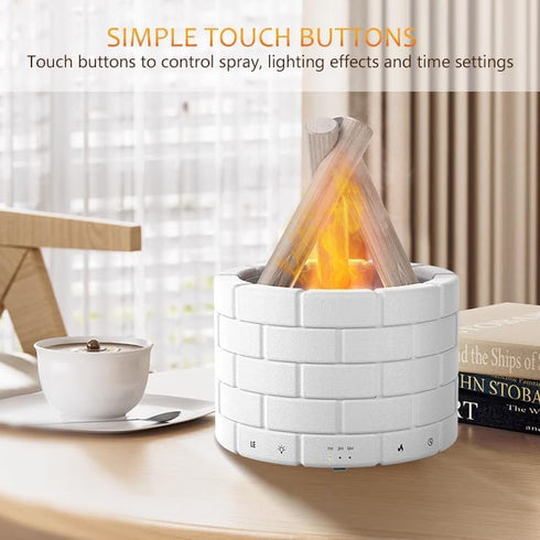 HUTIP 250ml Ultrasonic Fireplace Firewood Flame Fire Bonfire Aroma Diffuser Humidifier, Fake Fireplace Wood Campfire