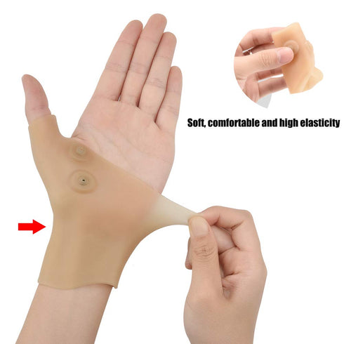 Thumb Wrist Support Brace (2 Pcs), Elastic Gel Arthritis Fingerless Glove for Pain Relief