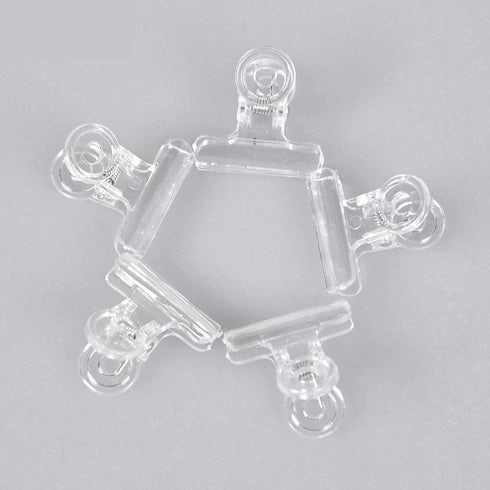 KADS Nail Extension Clips, 5pcs C Curve Pinching Clips, Multi-functional Clamp, 4 Colors for Acrylic Nails