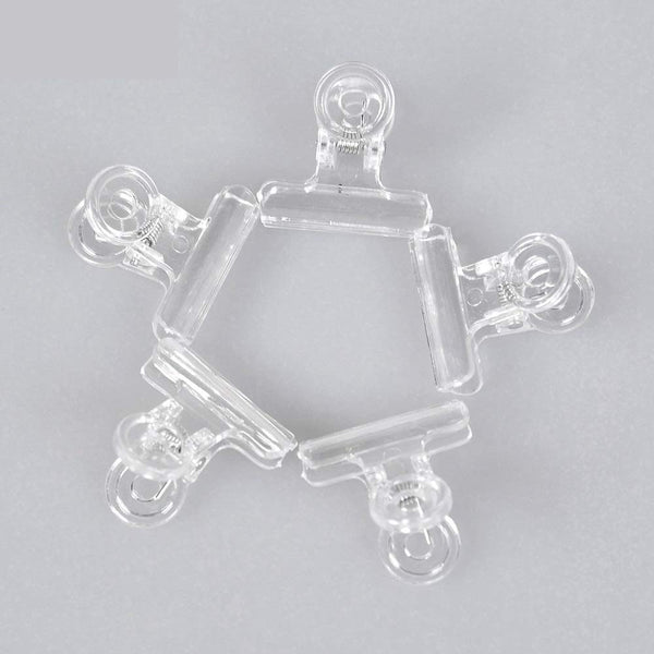 KADS Nail Extension Clips, 5pcs C Curve Pinching Clips, Multi-functional Clamp, 4 Colors for Acrylic Nails
