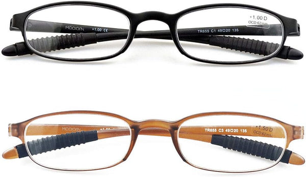 Lightweight Reading Glasses, Flexible Memory Plastic Readers for Men and Women