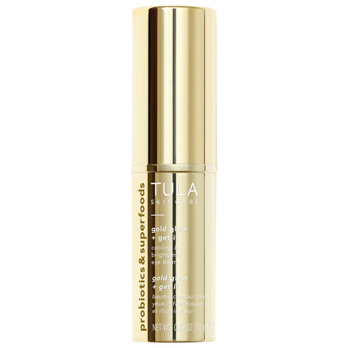TULA Skin Care Eye Balm Gold Glow, Dark Circle Treatment, Hydrate & Brighten Undereye Area, 0.35 oz