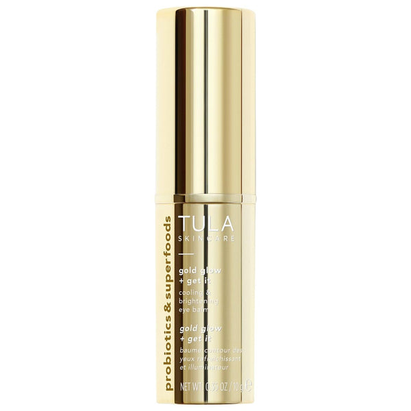 TULA Skin Care Eye Balm Gold Glow, Dark Circle Treatment, Hydrate & Brighten Undereye Area, 0.35 oz