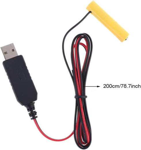 LR03 AAA Battery Eliminator, 2M USB Power Supply Cable, Replace 1 to 4pcs AAA Battery