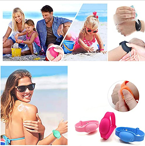 Kikiflower (3 Pack) Hand Sanitizer Bracelet for Kids and Adults, Wristband Hand Sanitizer Dispenser,Portable Travel