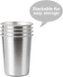 4Pack 6oz Small Stainless Steel Cups, BPA Free Healthy Metal Drinking Glasses for Kids (Silver, 170ml/6oz)