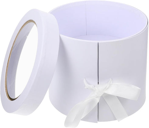 NIYANGLE Double-layer Flower Box for Fresh Flower Arrangement, White Single Piece Bouquet