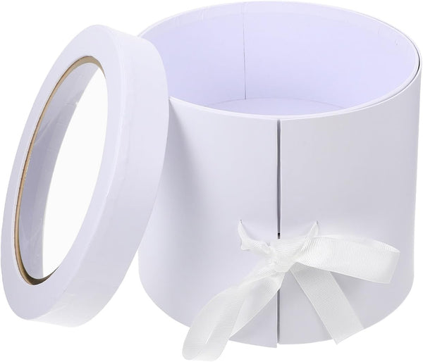 NIYANGLE Double-layer Flower Box for Fresh Flower Arrangement, White Single Piece Bouquet