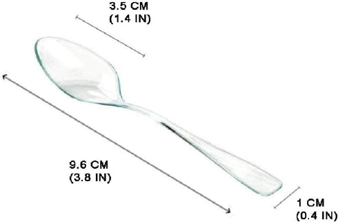 Loreso 50CT Mini Clear Plastic Dessert Spoons for Tasting Party, Ice Cream, Small Catering Supplies - Reusable BPA Free