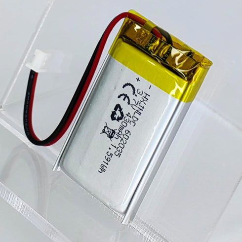 HXJNLDC 3.7V 430mAh 602035 3.7-5V 2-Wire DC Rechargeable Lithium Polymer Battery, Suitable for DIY Electronic Products